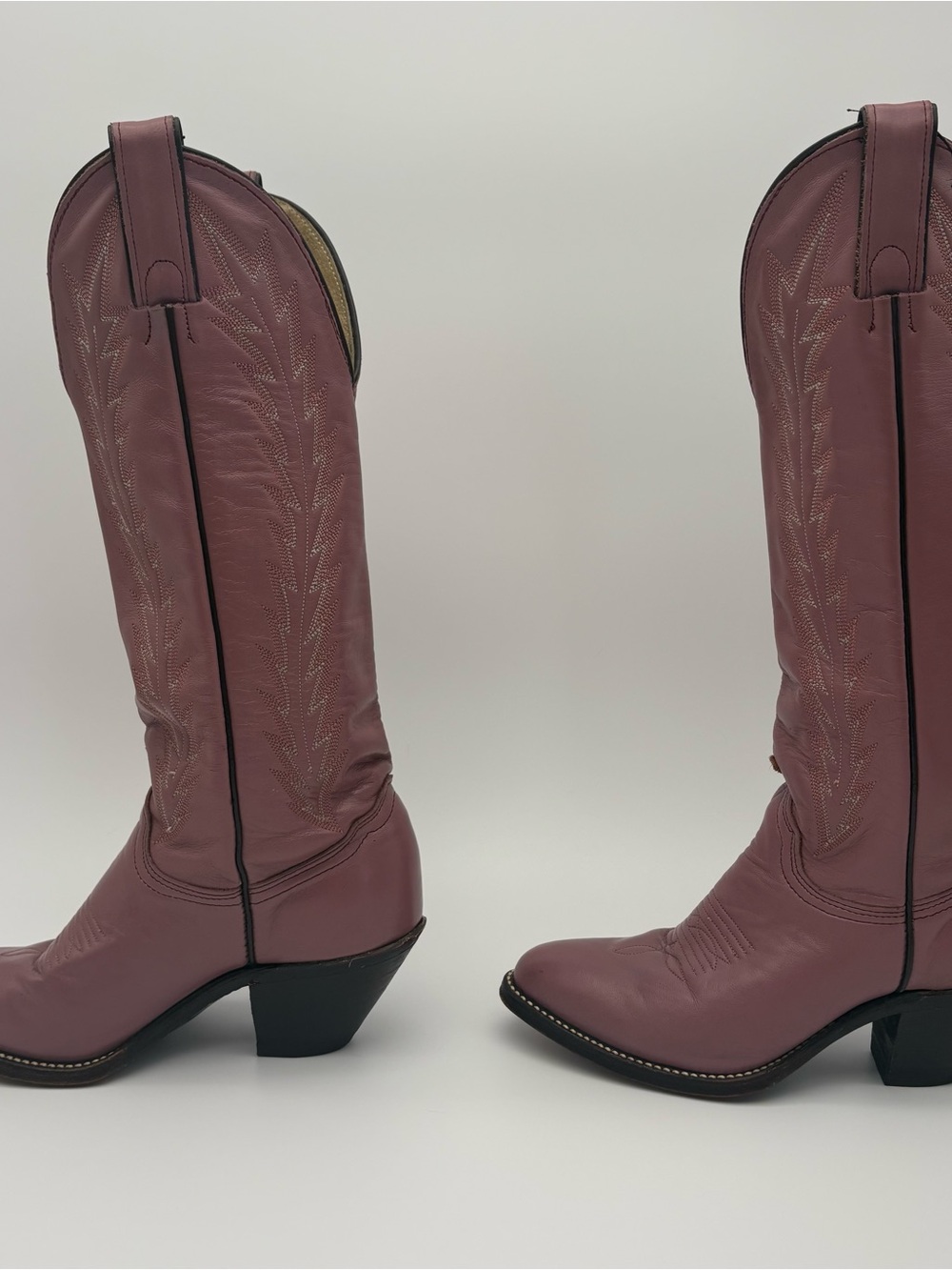 VINTAGE 1980s ABILENE DUSTY ROSE LEATHER COWBOY BOOTS Women’s 5